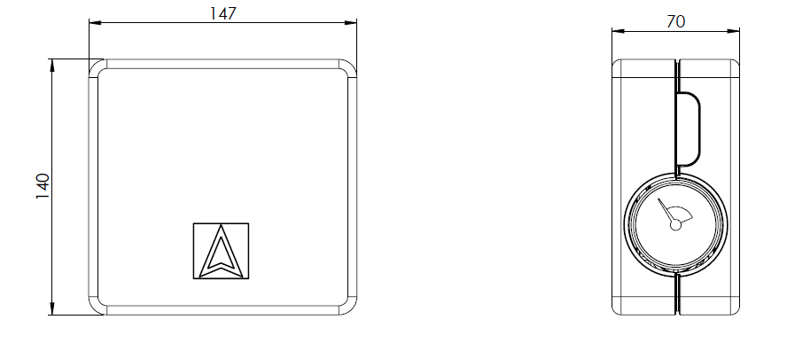 77350 Группа безопасности котла KSG mini, Nmax UDT 73,6 кВт, с предохранительным клапаном MS 3 бар - Размеры AFRISO 1
