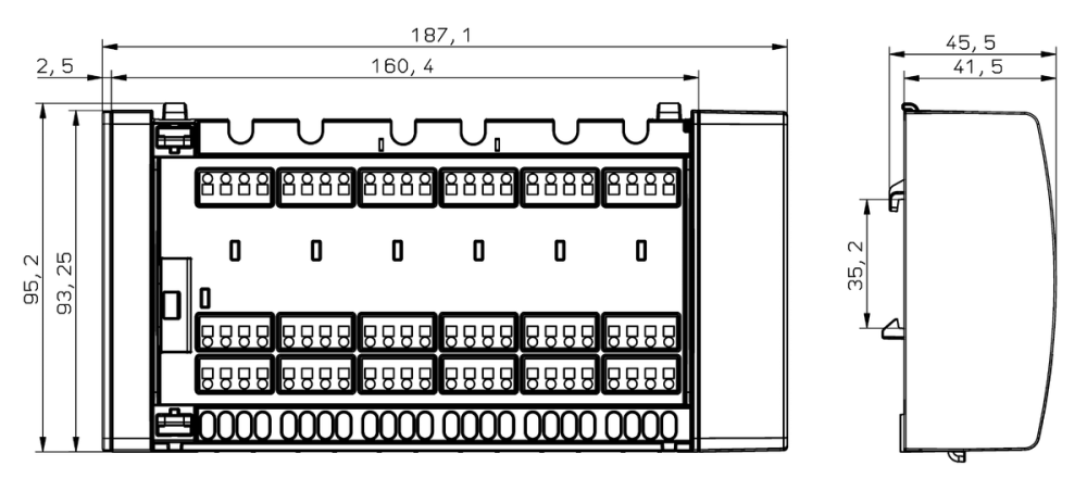 80236 Контроллер проводной CosiTherm Basic WB 10 D - Размеры AFRISO 1