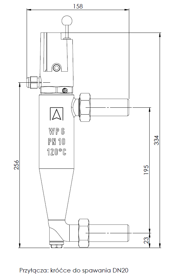 42300 Электромеханический датчик контроля низкого уровня воды в котле WMS-WP6, с блокировкой - Размеры AFRISO 1