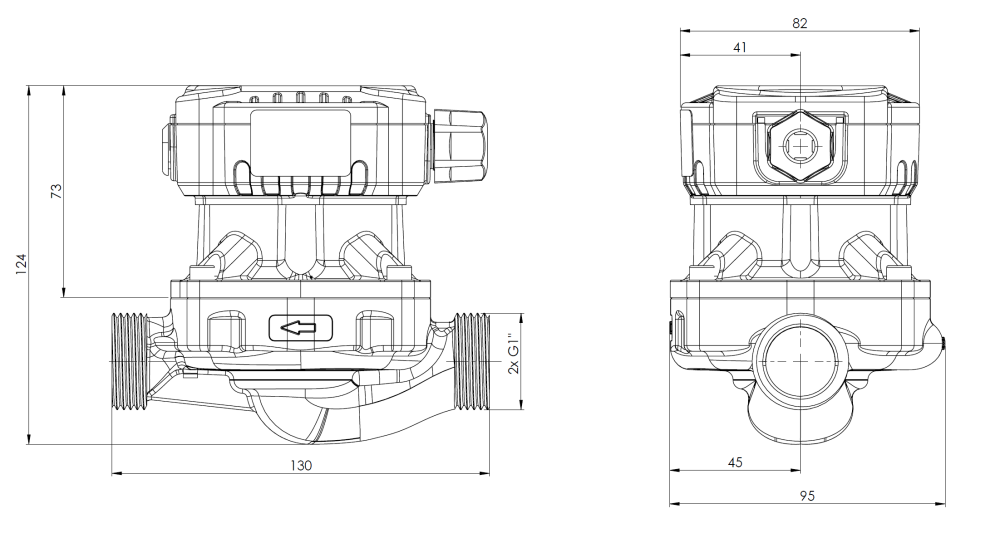 1816000 Циркуляционный насос APH 160, 15-7/130 мм - Размеры AFRISO 1