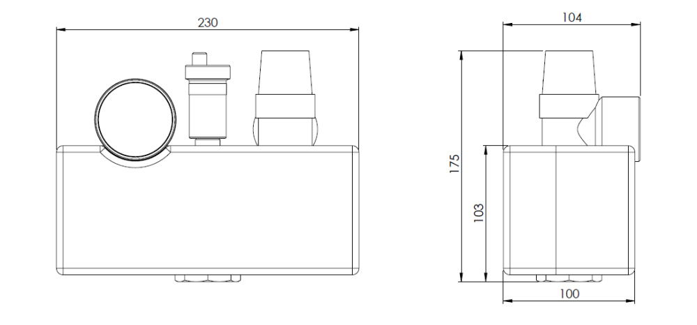 77627 Группа безопасности котла KSG magnum, Nmax TUV 200 кВт, с предохранительным клапаном 3 бар - Размеры AFRISO 1