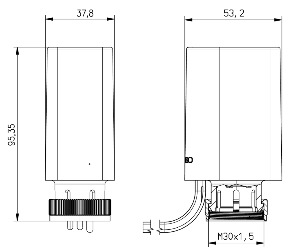 79540 Электрический привод для гидравлической балансировки MSA 10 DT Ü NC - Размеры AFRISO 1