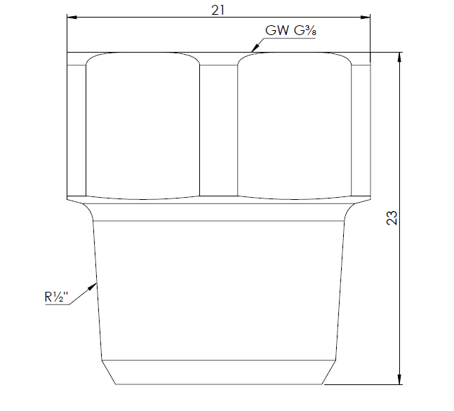 77723 Отсечной клапан для воздухоотводчика, НР1/2" x ВР3/8" - Размеры AFRISO 1
