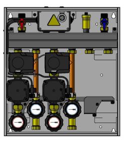 PrimoBox AZB 255 с гидрострелкой, 2 контура со смесительным клапаном и приводом ARM