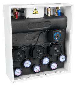 PrimoBox AZB 305 с гидрострелкой, 2 контура без смешивания и 1 контур со смесительным клапаном и приводом ARM