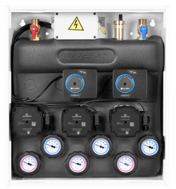 PrimoBox AZB 355 с гидрострелкой, 1 контур без смешивания и 2 контура со смесительным клапаном и приводом ARM