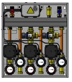 PrimoBox AZB 311 с гидрострелкой, 1 контур без смешивания и 2 контура с термостатическим клапаном ATM