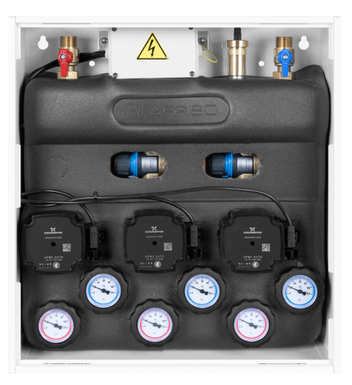 7631100 PrimoBox AZB 311 с гидрострелкой, 1 контур без смешивания и 2 контура с термостатическим клапаном ATM - Фотогалерея AFRISO 1