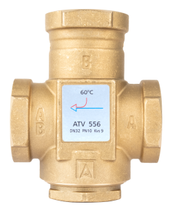 Термический клапан ATV 556, DN32, ВР1 1/4", kvs 9, 60°C