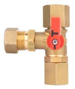 Манометрический кран AMC 3-ходовой, 2x гайка ВРП1/2'' x контрольное соединение НР1/2''