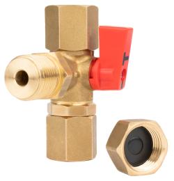 Манометрический кран AMC 3-ходовой, 2x гайка ВРП1/2'' x контрольное соединение НР1/2''