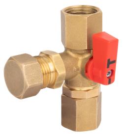 Манометрический кран AMC 3-ходовой, 2x гайка ВРП1/2'' x контрольное соединение НР1/2''