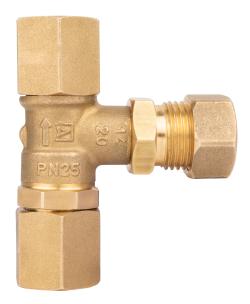 Манометрический кран AMC 3-ходовой, 2x гайка ВРП1/2'' x контрольное соединение НР1/2''