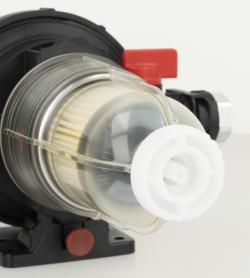 Масляный фильтр со встроенным воздухоотводчиком FloCo-Top-2CM MS-5, соединение НР3/8" x ВР3/8", короткий фильтрующий элемент Opticlean MS-5, 20-35 мкм