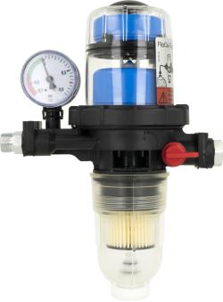 Масляный фильтр со встроенным воздухоотводчиком FloCo-Top-2CM MS-5, соединение НР3/8" x ВР3/8", короткий фильтрующий элемент Opticlean MS-5, 20-35 мкм