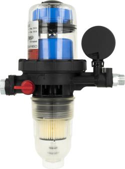 Масляный фильтр со встроенным воздухоотводчиком FloCo-Top-2CM MS-5, соединение НР3/8" x ВР3/8", короткий фильтрующий элемент Opticlean MS-5, 20-35 мкм