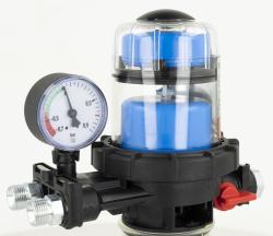 Масляный фильтр со встроенным воздухоотводчиком FloCo-Top-2CM MS-5, соединение НР3/8" x ВР3/8", короткий фильтрующий элемент Opticlean MS-5, 20-35 мкм