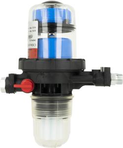 Масляный фильтр со встроенным воздухоотводчиком FloCo-Top-1C Si, соединение НР3/8" x ВР3/8", короткий пластиковый фильтрующий элемент 50 мкм