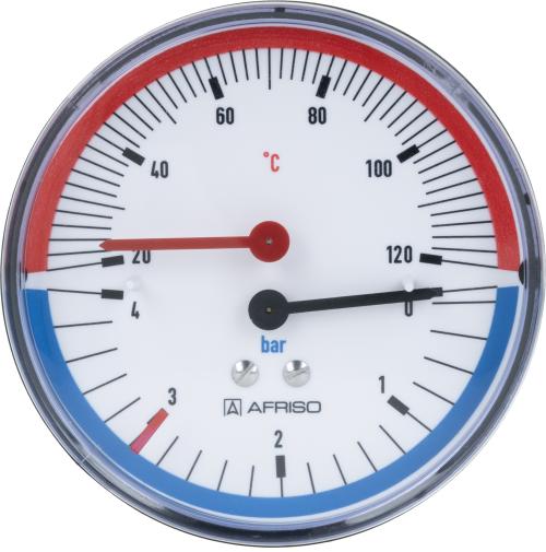 63341 Термоманометр TM 80, fi80 мм, 0÷4 бар, 20÷120°C, НР1/4", ax, кл. 2,5 - Фотогалерея AFRISO 1