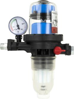 Масляный фильтр со встроенным воздухоотводчиком FloCo-Top-2CM Si, соединение НР3/8" x ВР3/8", короткий пластиковый фильтрующий элемент 50 мкм