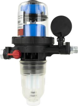 Масляный фильтр со встроенным воздухоотводчиком FloCo-Top-2CM Si, соединение НР3/8" x ВР3/8", короткий пластиковый фильтрующий элемент 50 мкм
