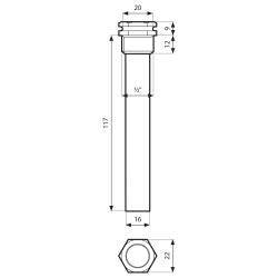 Погружная гильза, fi15x16 мм, L 100 мм, НР1/2", для 3 датчиков