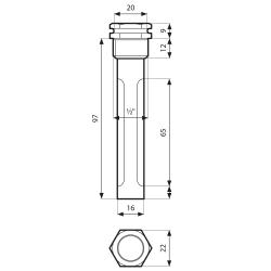 Погружная гильза, fi15x16 мм, L 100 мм, НР1/2"