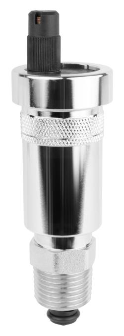 Автоматический вертикальный воздухоотводчик PrimoVent НР3/8" с Aquastop и отсечным клапаном НР1/2", никелированный