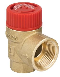 Предохранительный клапан для центрального отопления MS, 2,5 бар, ВР1/2" x ВР3/4"