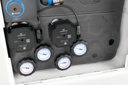 PrimoBox AZB 251 с гидрострелкой, 1 контур со смесительным клапаном и приводом ARM и 1 контур с термостатическим клапаном ATM