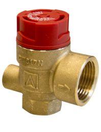 Предохранительный клапан для центрального отопления MS с соединением для манометра ВР1/4", 3 бар, ВР1/2" x ВР3/4"