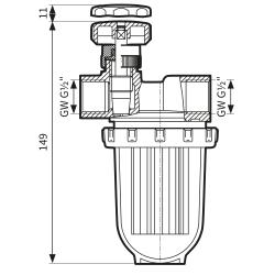 Однотрубный масляный фильтр V 1/2 - 500 St, со стальным фильтрующим элементом, 500 л/ч