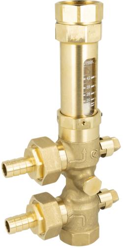 Комплект сервисной арматуры AHS 500 для тепловых насосов, с сетчатым фильтром, с расходомером 5÷42 л/мин, соединения ВРП1"