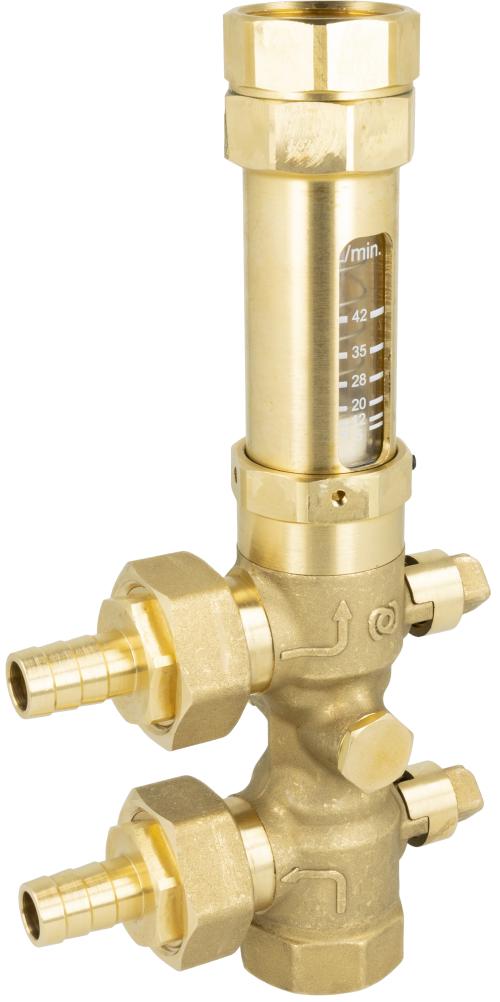 7750000 Комплект сервисной арматуры AHS 500 для тепловых насосов, с сетчатым фильтром, с расходомером 5÷42 л/мин, соединения ВРП1" - Фотогалерея AFRISO 1