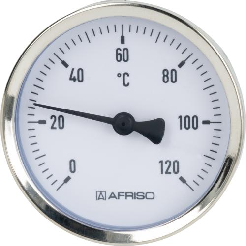 63802 Термометр биметаллический BiTh 63, fi63 мм, 0÷120°C, L 63 мм, НР1/2", ax, кл. 2 - Фотогалерея AFRISO 1