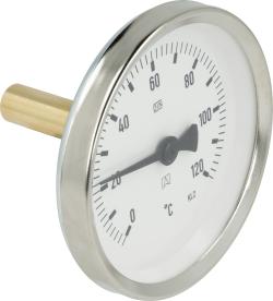 Термометр биметаллический BiTh 80, fi80 мм, 0÷120°C, L 40 мм, НР1/2", ax, кл. 2