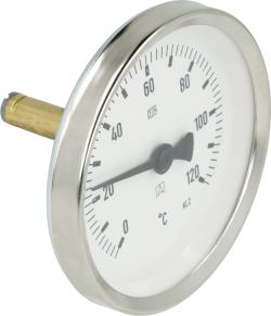 Термометр биметаллический BiTh 80, fi80 мм, 0÷120°C, L 40 мм, НР1/2", ax, кл. 2