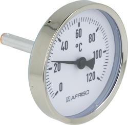 Термометр биметаллический BiTh 80, fi80 мм, 0÷120°C, L 63 мм, НР1/2", ax, кл. 2