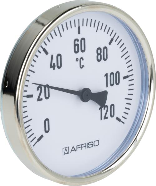 63811 Термометр биметаллический BiTh 100, fi100 мм, 0÷120°C, L 40 мм, НР1/2", ax, кл. 2 - Фотогалерея AFRISO 1