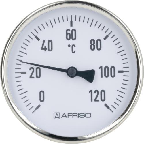 63812 Термометр биметаллический BiTh 100, fi100 мм, 0÷120°C, L 63 мм, НР1/2", ax, кл. 2 - Фотогалерея AFRISO 1