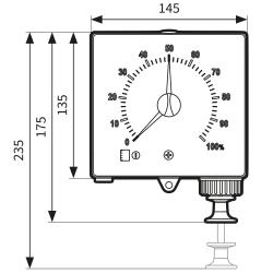 Пневматическое устройство для измерения уровня жидкости Unitel, для масла, 900÷3000 мм