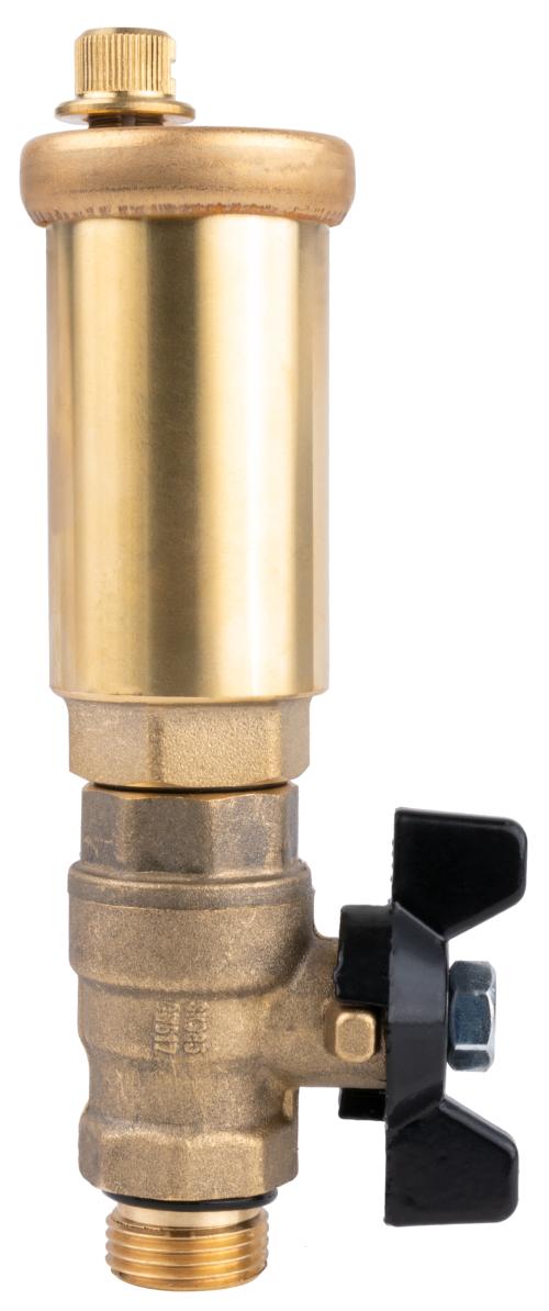 77996 Автоматический воздухоотводчик, для солнечных систем НР3/8", с запорным шаровым краном НР3/8". - Фотогалерея AFRISO 1