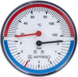 Термоманометр TM 80, fi80 мм, 0÷6 бар, 20÷120°C, НР1/4", ax, кл. 2,5