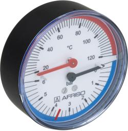 Термоманометр TM 80, fi80 мм, 0÷6 бар, 20÷120°C, НР1/4", ax, кл. 2,5