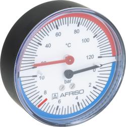 Термоманометр TM 80, fi80 мм, 0÷10 бар, 20÷120°C, НР1/4", ax, кл. 2,5