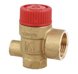 Предохранительный клапан для центрального отопления MS с соединением для манометра ВР1/4", 2 бар, НР1/2" x ВР1/2"