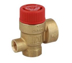 Предохранительный клапан для центрального отопления MS с соединением для манометра ВР1/4", 3 бар, НР1/2" x ВР 1/2"