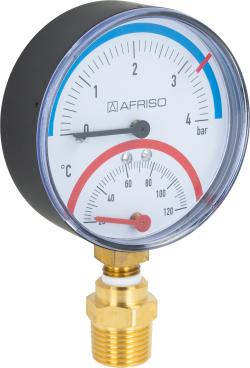 Термоманометр TM 80, fi80 мм, 0÷4 бар, 20÷120°C, НР1/4", ax, кл. 2,5