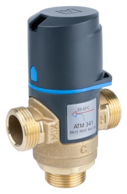 Термостатический смесительный клапан ATM 341, DN15, НРП3/4", 20÷43°C, Kvs 1,6 м³/ч