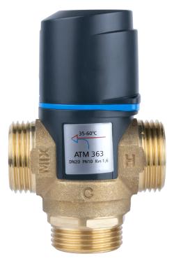 Термостатический смесительный клапан ATM 363, DN20, НРП1", 35÷60°C, Kvs 1,6 м³/ч